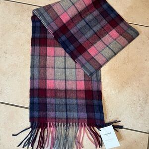 Pink and Gray Tartan Scarf